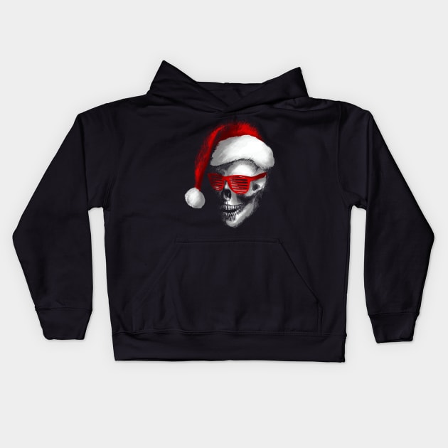 Santa Skull Kids Hoodie by opawapo